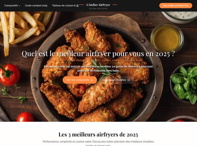 Site web L'Atelier AirFryer - Comparatifs et recettes